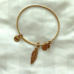 Alex and Ani gold feather bracelet